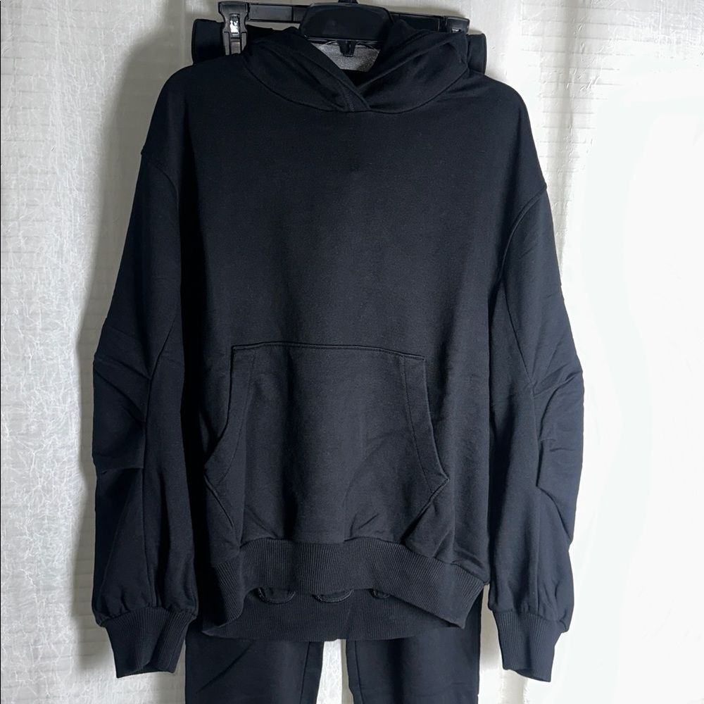 aerie True Black Jet Setter Matching Hoodie Jogger Sweat Set - Picture 12 of 16
